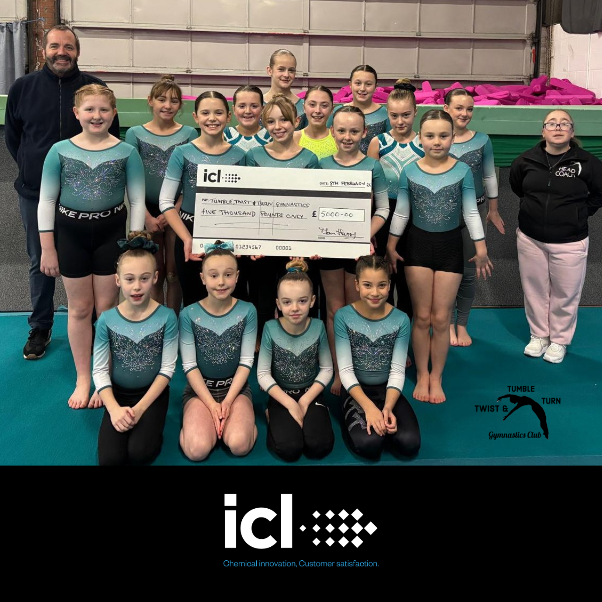 Supporting Local Youth Through Sport: ICL Donates £5,000 to Tumble, Twist & Turn Gymnastics Club - ICL
